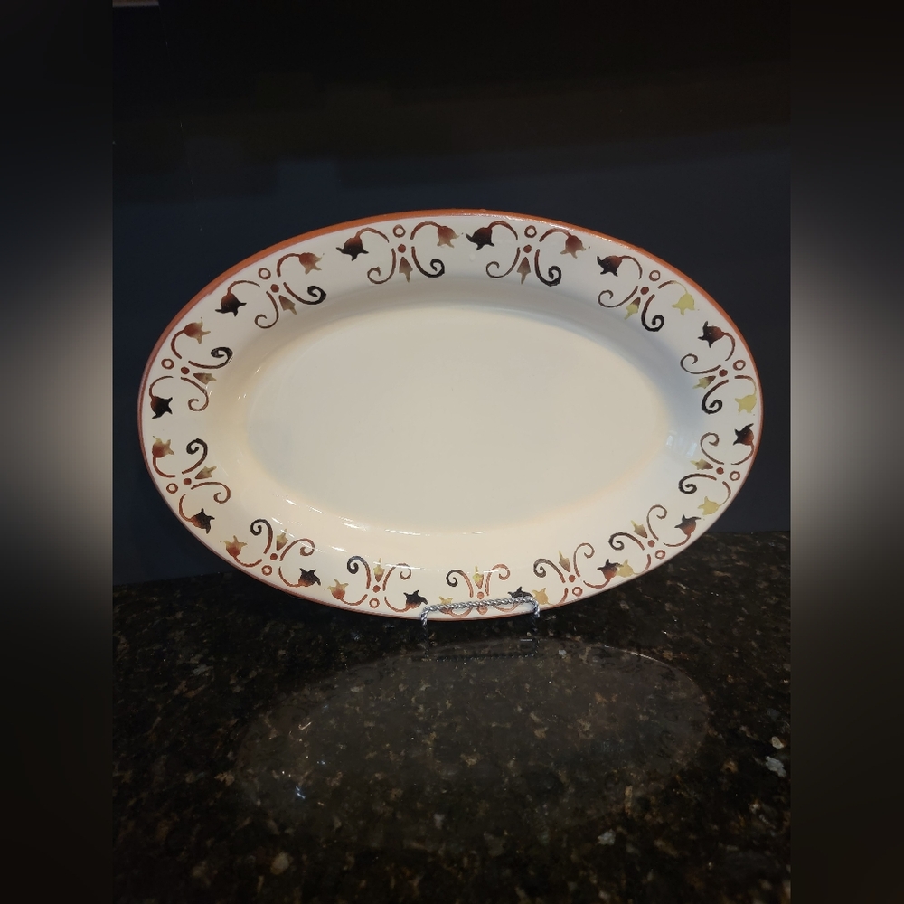 Vicenza Artimino Oval Serving Platter Handpainted Portugal 14×9.5 in